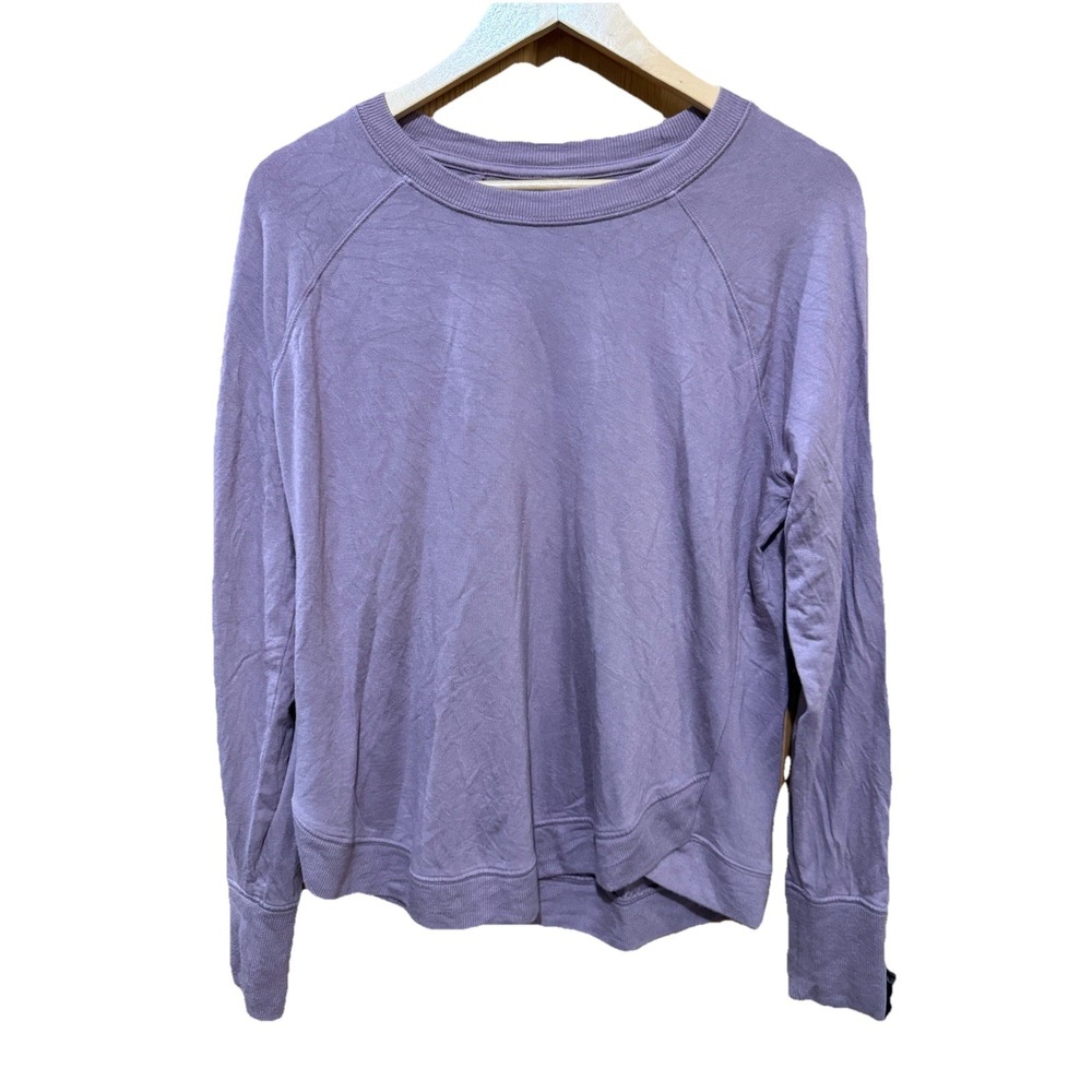 Athleta Women Coaster Luxe Recover Sweatshirt Top Twilight Lavender Medium EUC‎